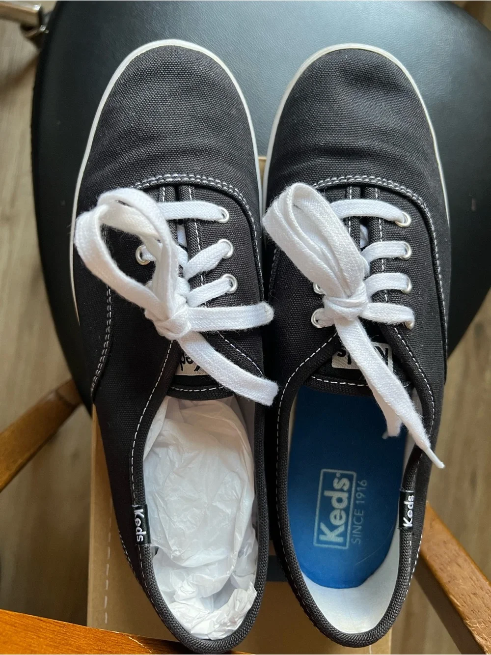 Keds Champion Originals Women’s Black Canvas Sneakers WF34100 NIB Size 8